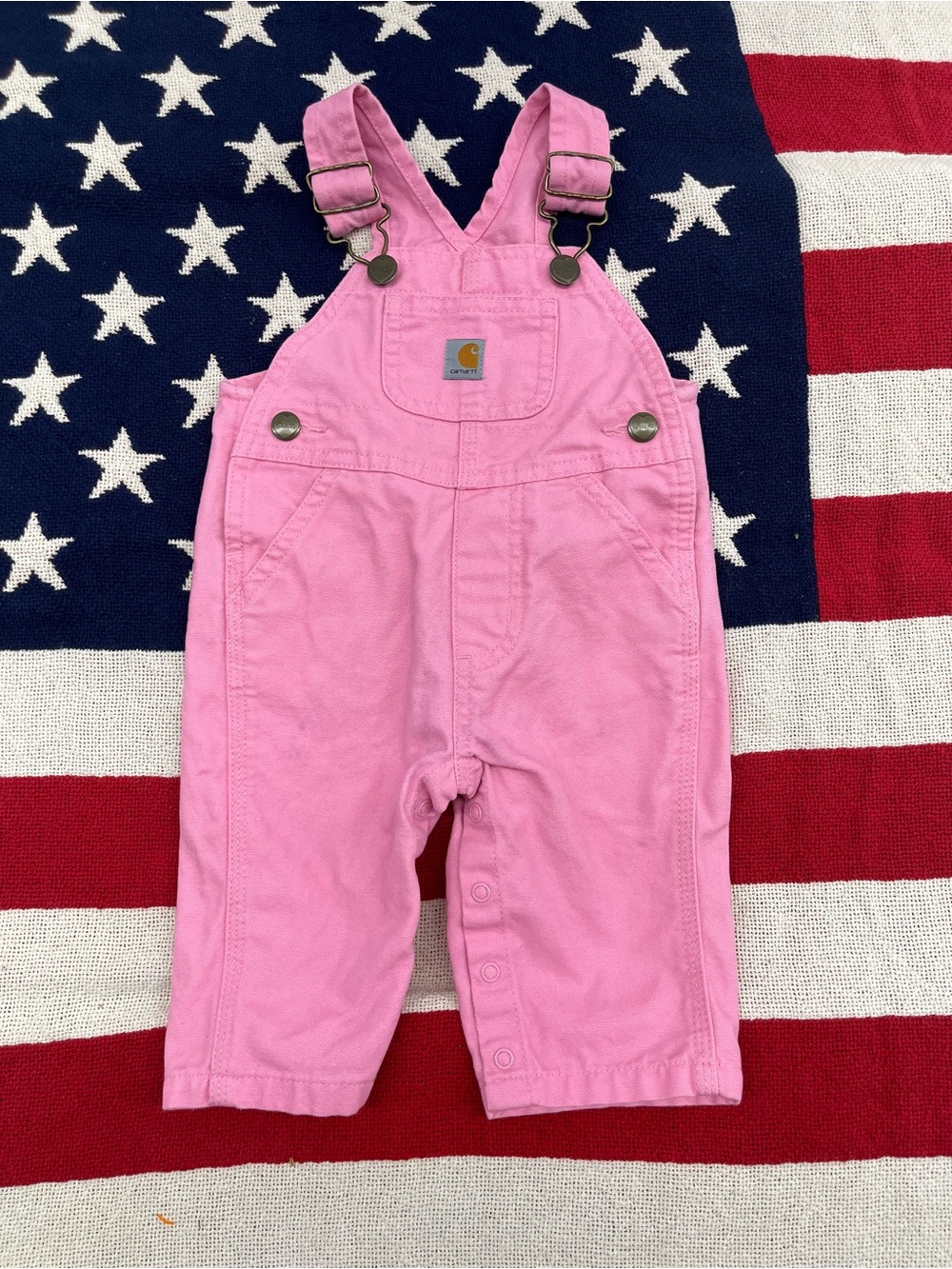 Carhartt Pink Toddler Overalls with Adjustable Straps Size 3 Months